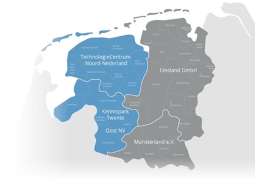 Plattegrond Euregio Eems Dollard regiogebied iPro-N